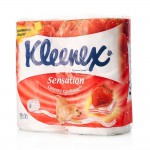 Туалетная бумага, Kleenex (Клинекс) 4 шт Велти клубника белая