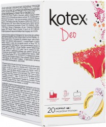 Прокладки женские ежедневные, Kotex (Котекс) 20 шт нормал део