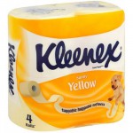 Туалетная бумага, Kleenex (Клинекс) 4 шт двухслойная желтая