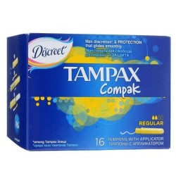 Тампоны, Tampax (Тампакс) 16 шт дискрит регуляр с аппликатором