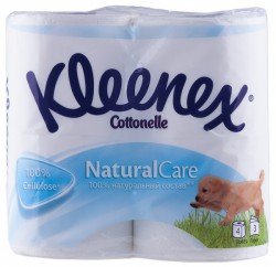 Туалетная бумага, Kleenex (Клинекс) 4 шт Нейчерал трехслойная белая