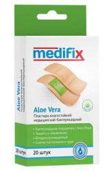 Лейкопластырь бактерицидный влагостойкий, Medifix (Медификс) р. 1.9смх7.2см №20 Алоэ вера набор натуральный