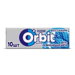 Жевательная резинка, Orbit (Орбит) 13.6 г 1 шт Белоснежный освежающая мята (10 подушечек)