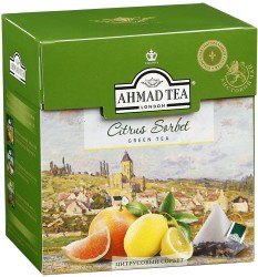 Чай зеленый, Ahmad Tea (Ахмад Ти) 2 г 20 шт Цитрусовый Сорбет пирамидки