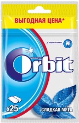 Жевательная резинка, Orbit (Орбит) 34 г 1 шт Сладкая мята (25 драже) пакет