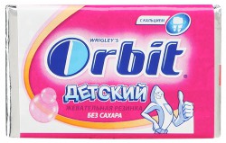 Жевательная резинка, Orbit (Орбит) 18 шт Детский Классический с кальцием